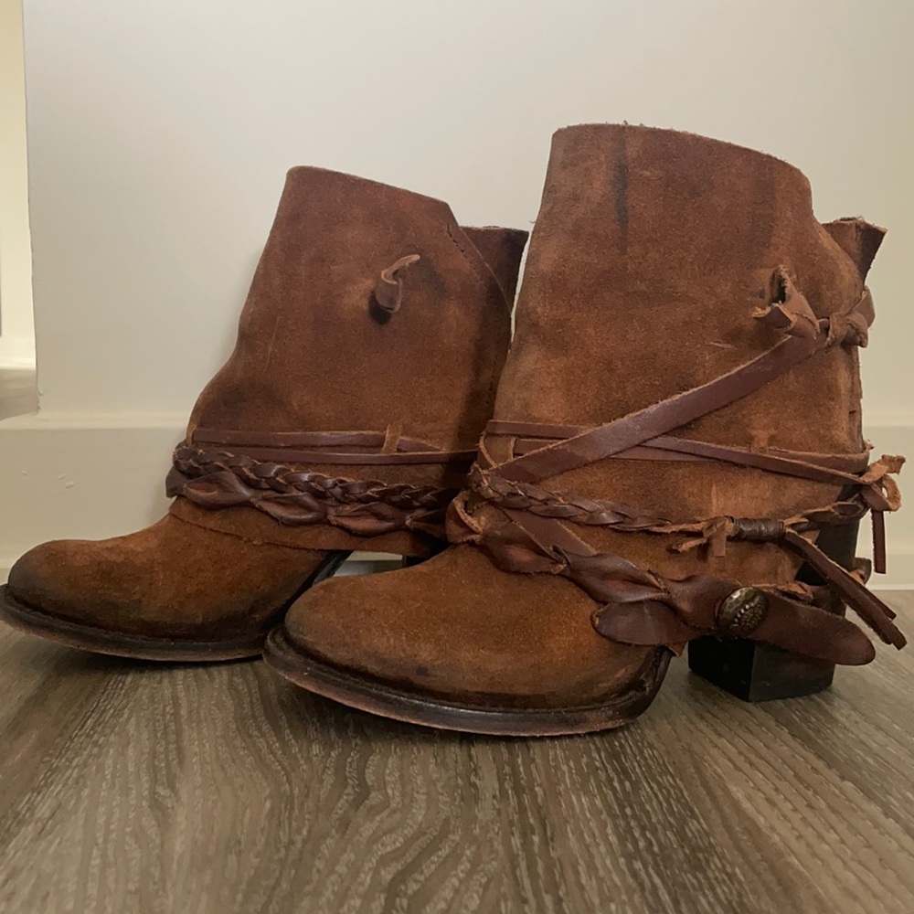 Free bird leather booties
